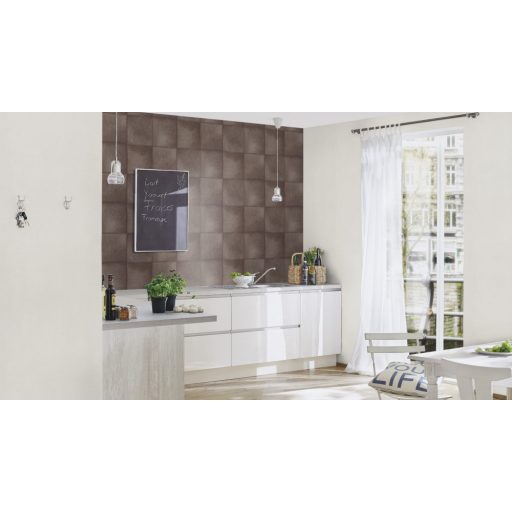 Rasch CLUB 419139  Natur Etno Állatszőr utánzat négyzetekbe rendezve szürkésbarna barna árnyalatok tapéta