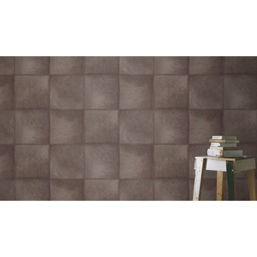 Rasch CLUB 419139  Natur Etno Állatszőr utánzat négyzetekbe rendezve szürkésbarna barna árnyalatok tapéta