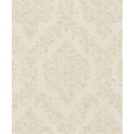 Rasch Saphira 421118 Klasszikus impozáns rokokó díszítőminta textilstruktúra krémfehér bézs finom színátmenet tapéta