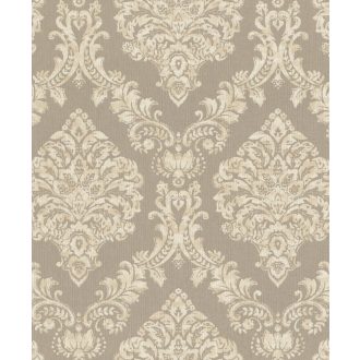   Rasch Saphira 421149 Klasszikus impozáns rokokó díszítőminta szürkésbarna krémszín finom színátmenet tapéta 