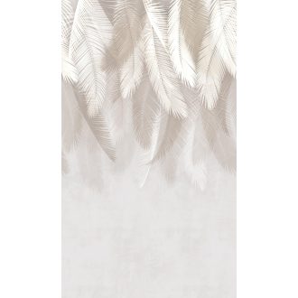   Tónusról tónusra halványodó aláhulló pálmalevelek krém homokbézs és fehér tónus falpanel