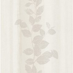   Rasch Fiducia 424768 Natur csíkos alapmintán bájos levelek kapaszkodnak krémfehér krém bézs tapéta
