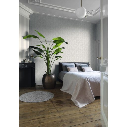 Rasch Poetry/Follow your Dreams 425529 design nagyformátumú rombusz/gyémánt minta textil világos szürke szürkéskék tapéta