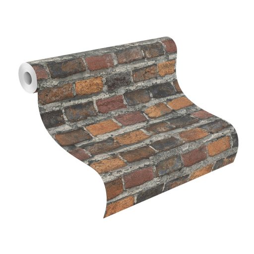 Rasch Factory IV 428063 Natur/Ipari design meszelt érdes felületű téglafal szürke mosott aranysárga rozsdavörös antracit tapéta