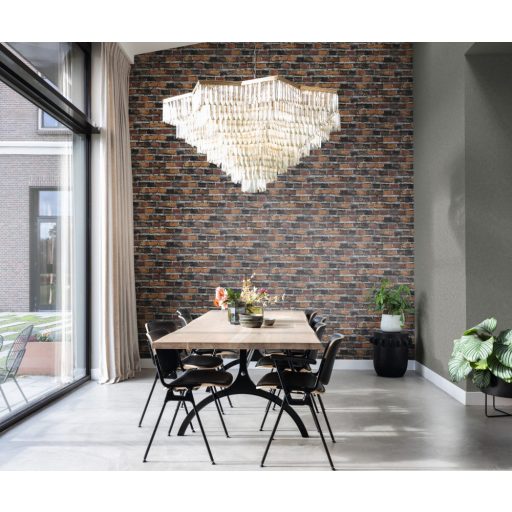 Rasch Factory IV 428063 Natur/Ipari design meszelt érdes felületű téglafal szürke mosott aranysárga rozsdavörös antracit tapéta