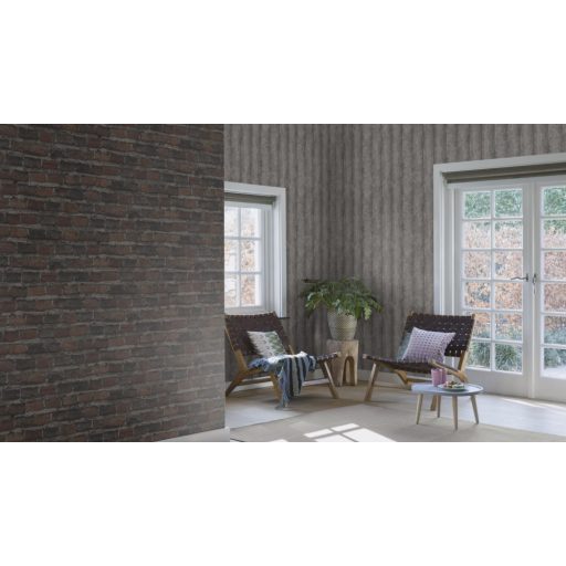 Rasch Factory IV 428087 Natur/Ipari design meszelt érdes felületű téglafal szürke sötétszürke sötét kék és rozsdavörös árnyalatok tapéta