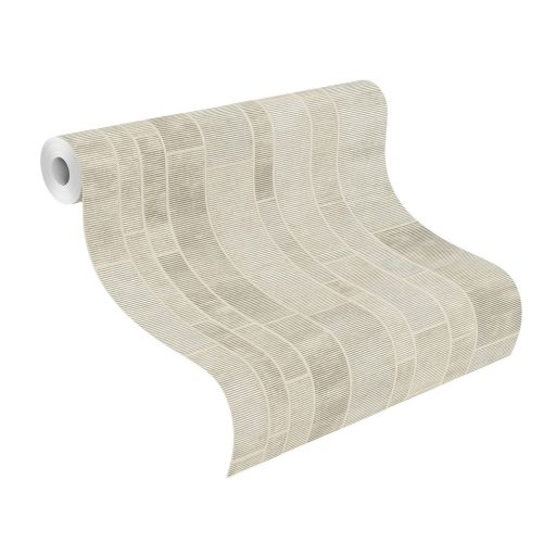 Rasch Factory IV 428209 Natur/Ipari design strukturált /hullámos/ kőlapok törtfehér bézs fémes ezüst tapéta