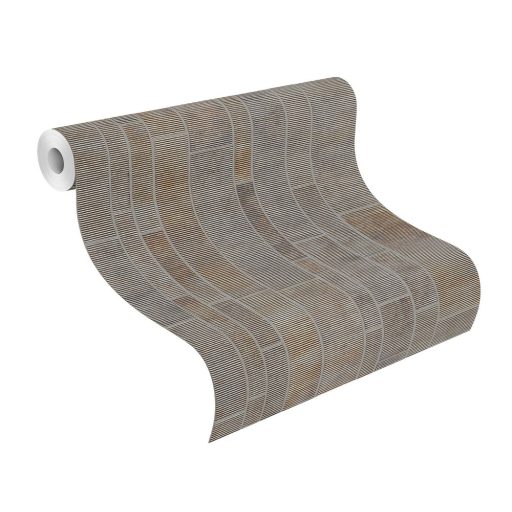 Rasch Factory IV 428216 Natur/Ipari design strukturált /hullámos/ kőlapok törtfehér szürke fémes ezüst és arany tapéta