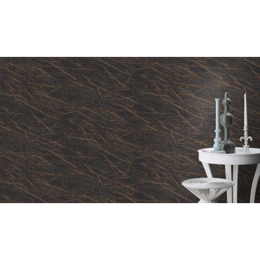 Rasch Factory IV 428964 Natur Kontrasztos természetes és dinamikus márványerezet minta sötétszürke/antracit csillogó arany tapéta