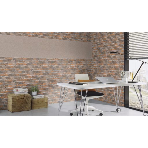 Rasch Factory IV 429251 Natur/Ipari design Mosott hatású strukturált egyszínű világos szürkésbarna szürke akcentusok tapéta