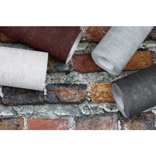 Rasch Factory IV 429336 Natur/Ipari design Mosott hatású strukturált egyszínű sötét vörös vörösesbana sötétkék akcentusok tapéta