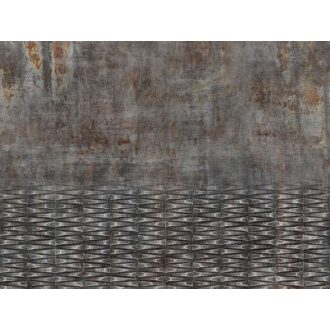   Rasch Factory IV  429763 Ipari design beton és fémfelület kombinációja szürke barna rozsdabarna antracit ezüst fapanel