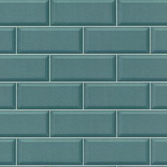 Óceánzöld 3D metrocsempe minta fehér fúgával tapéta