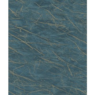   Rasch Factory IV 428957 Natur Kontrasztos természetes és dinamikus márványerezet minta mélykék világos arany tapéta