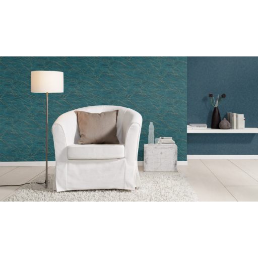 Rasch Factory IV 428957 Natur Kontrasztos természetes és dinamikus márványerezet minta mélykék világos arany tapéta