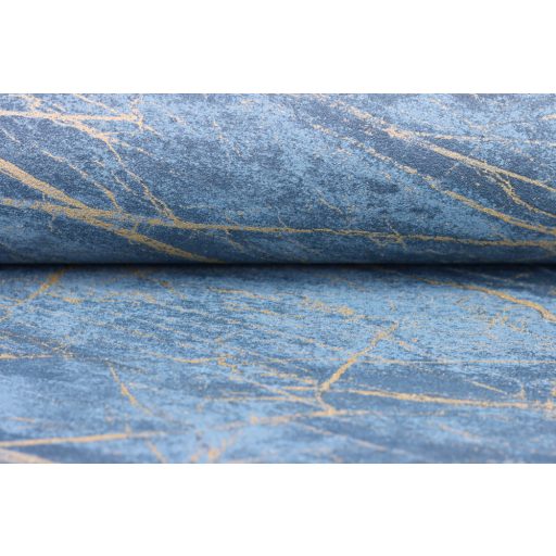 Rasch Factory IV 428957 Natur Kontrasztos természetes és dinamikus márványerezet minta mélykék világos arany tapéta