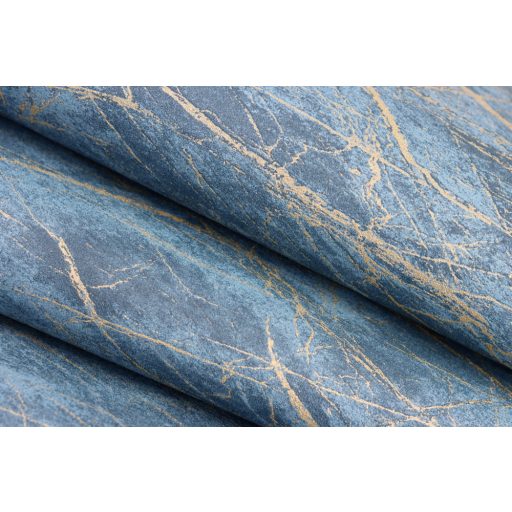 Rasch Factory IV 428957 Natur Kontrasztos természetes és dinamikus márványerezet minta mélykék világos arany tapéta