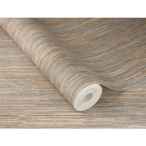 Vizuális meditáció - vékony függőleges szálakból álló finom szövésminta törtfehér palaszürke bézs terrakotta és égett narancs tónus tapéta