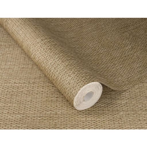 Wabi koncepció - csendes szépségű természetes szálak mintája mogyoróbarna antik bronz és mustár tónus tapéta