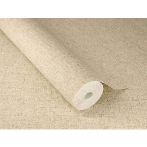 Innovatív és természetes egyszínű textilszövés minta arany fonalakkal homokszín pezsgő és arany tónus tapéta