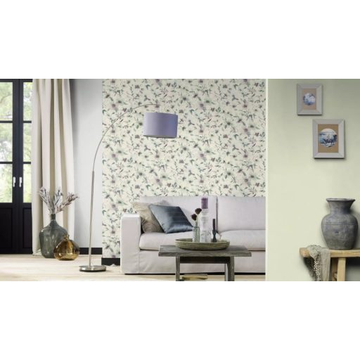 Rasch Country Charme/Kalahari/SALSA 448603 Natur Egyszínű természetes textilstruktúra halvány akvamarinkék tapéta