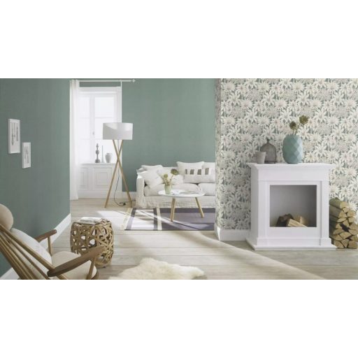 Természetes textil textúrájú egyszínű minta hangulatos petrolzöld tónus tapéta