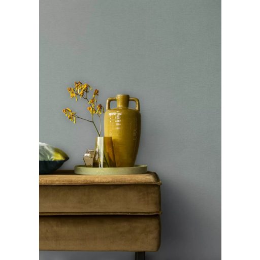 Természetes textil textúrájú egyszínű minta hangulatos petrolzöld tónus tapéta