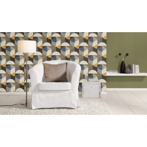 Rasch Country Charme/Kalahari/Denzo II/SALSA 452068 Natur egyszínű természetes textilstruktúra khakizöld tapéta