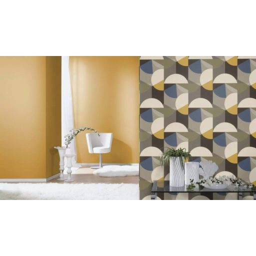 Rasch Country Charme/Kalahari/Denzo II/SALSA 452075 Natur egyszínű természetes textilstruktúra okkersárga tapéta