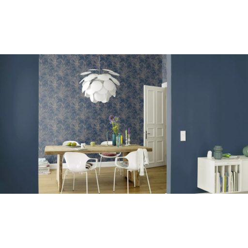 Rasch Country Charme/Kalahari/Denzo II/SALSA 452082 Natur egyszínű természetes textilstruktúra sötétkék tapéta