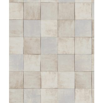   Rusztikus egyben rendet és ritmust teremtő mozaikminta halvány bézs szürke és szürkéskék tónus tapéta