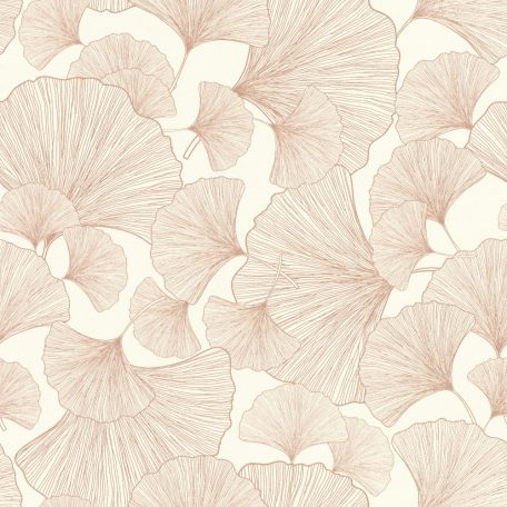 Túlméretezett extravagáns elegáns gingko levelek fehér roségold csillogó hatás tapéta