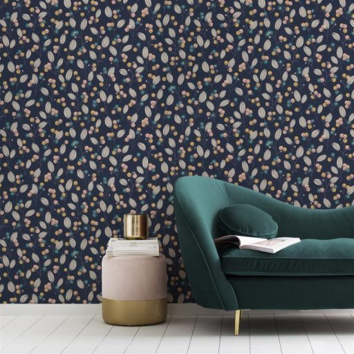 Rasch Denzo II 463088 Natur virágos absztrakt virágminta éjkék szines tapéta