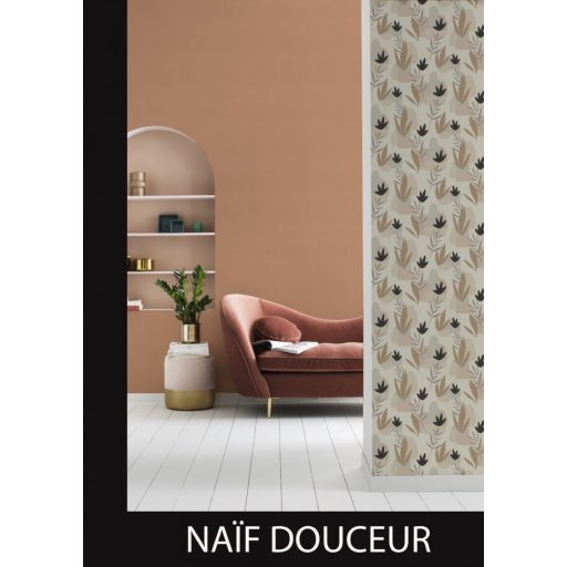 Rasch SALSA 463446 Natur Absztrakt grafikus stilizált növények kövek fehér rózsaszín világosszürke bézs barack fekete tapéta