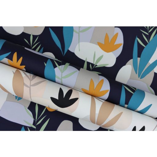 Rasch SALSA 463446 Natur Absztrakt grafikus stilizált növények kövek fehér rózsaszín világosszürke bézs barack fekete tapéta