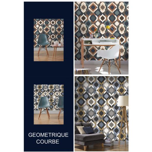 Rasch SALSA 463729 Grafikus retrominta a 70-es évekből fehér bézs narancs barna jáde és fenyőzöld fekete tapéta