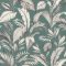 Rasch SALSA 464771 Natur Botanikus stílusos levélmintázat 3D patinazöld fehér szürke fekete tapéta