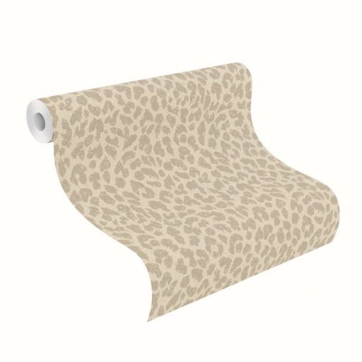 Visszafogott természeti elegancia - szabálytalan leopárdfoltok mintája krém/bézs meleg taupe/barna tónus tapéta