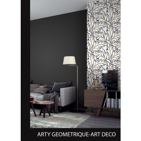 Rasch SALSA 465686 Natur Botanikus túlméretezett naív levelek textil háttéren fehér fekete okkersárga tapéta