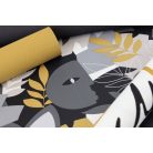 Rasch SALSA 465686 Natur Botanikus túlméretezett naív levelek textil háttéren fehér fekete okkersárga tapéta