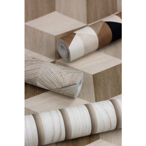 Rasch SALSA 466201 Natur Grafikus grandiózus "fahálózat" minta 3D világosbézs barna tapéta