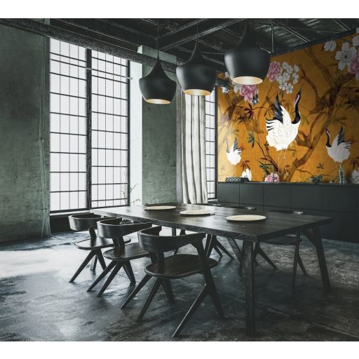 Marburg Smart Art Gallery 46702 Etno japán motívum virágzó fa és mandzsúriai daru narancs fehér fekete szines falpanel