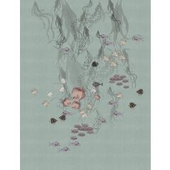   Marburg Smart Art Gallery 46714 Natur Víz alatti világ halrajokkal algákkal medúzákkal azúrkék szürke szines falpanel