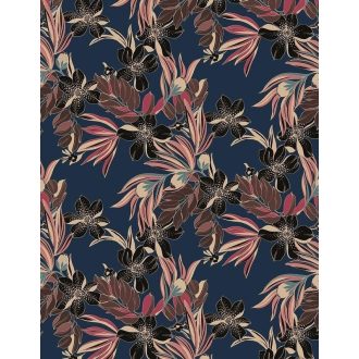   Marburg Smart Art Gallery 46721 Botanikus pazar virágkompozíció sötétkék fekete bézs barna pink kék falpanel