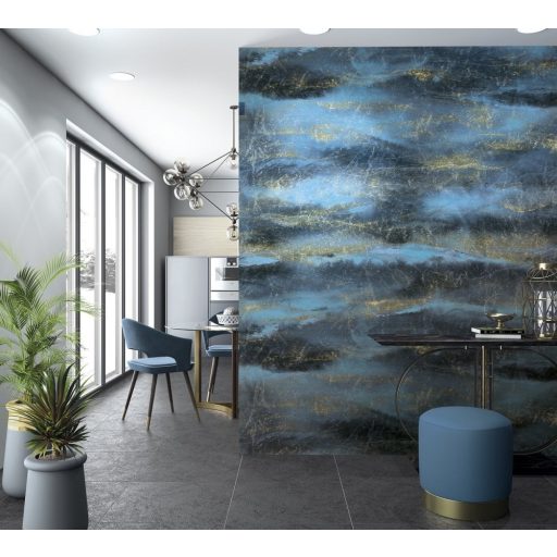 Marburg Smart Art Gallery 46730 Design Fantáziadús titokzatos absztrakt kompozíció nemes kék fekete mézsárga falpanel