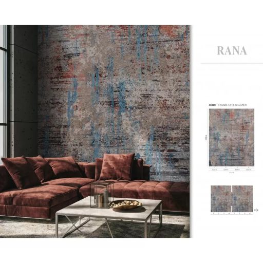 Marburg Smart Art Gallery 46960  Vintage Kopott habarcsos téglafal szürke fekete téglavörös kék falpanel