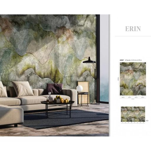 Marburg Smart Art Gallery 46967 Absztrakt nonfiguratív grafikus minta szürke sárga szines falpanel