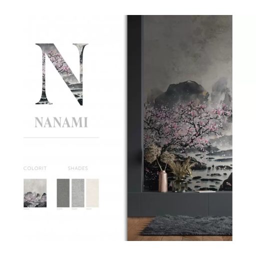 Marburg Smart Art Gallery 46983 Etno Festői japán táj cseresznyevirágzáskor fehér szürke fekete rózsaszín falpanel