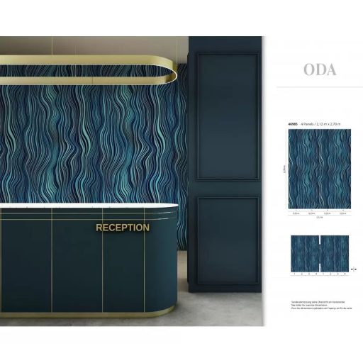 Marburg Smart Art Gallery 46985 Absztrakt hullámminta klék árnyalatok fekete falpanel