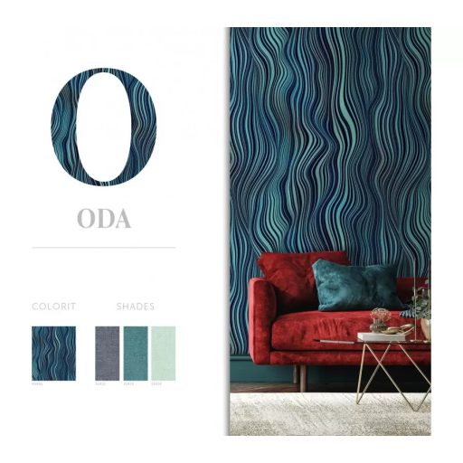 Marburg Smart Art Gallery 46985 Absztrakt hullámminta klék árnyalatok fekete falpanel